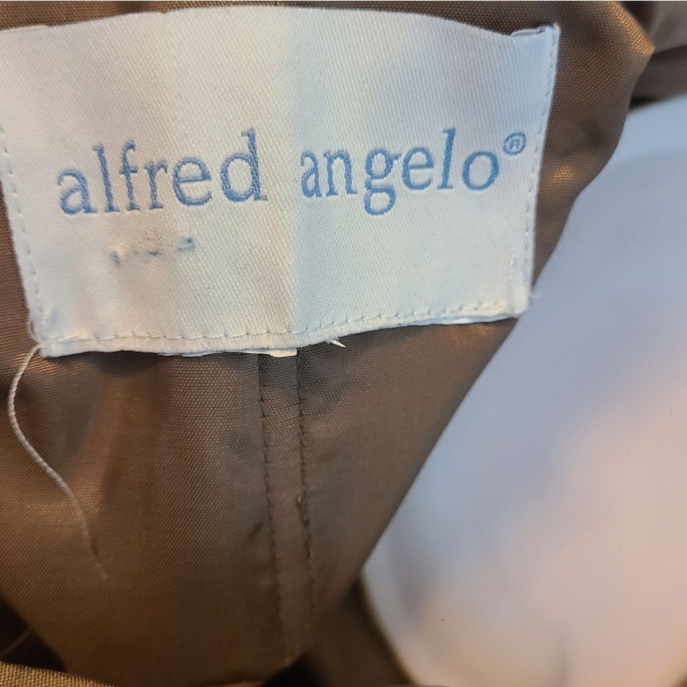 Alfred Angelo Brown Shiny Silk Strapless Cocktail Dress - Picture 11 of 11